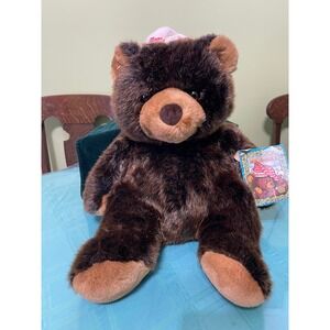 1991 Montgomery Ward Holiday Bear Plush 15" Brown Christmas Hat Tag